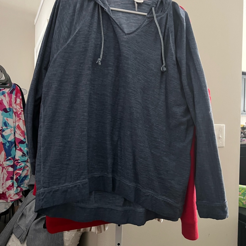 Chico's Blue Hoodie Sweatshirt